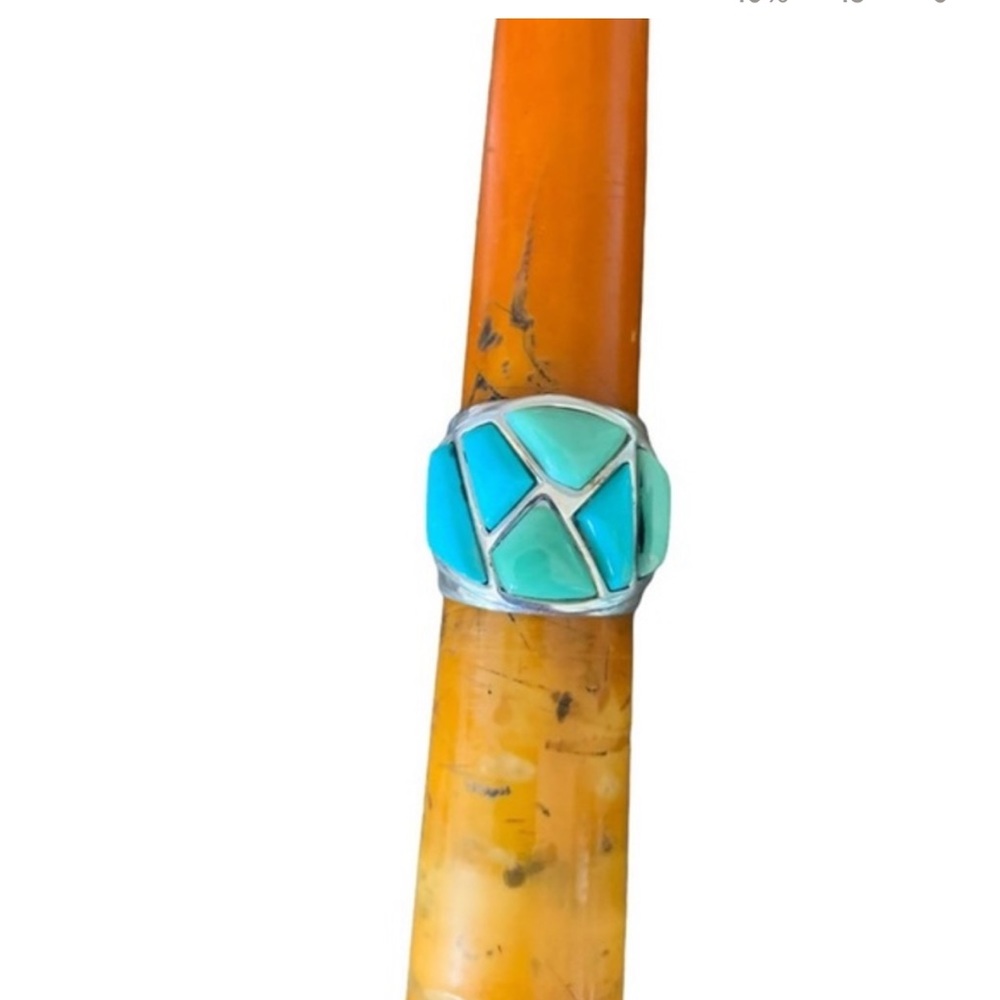 DTR Jay King Turquoise Sterling Silver Wide Band Ring Size 6